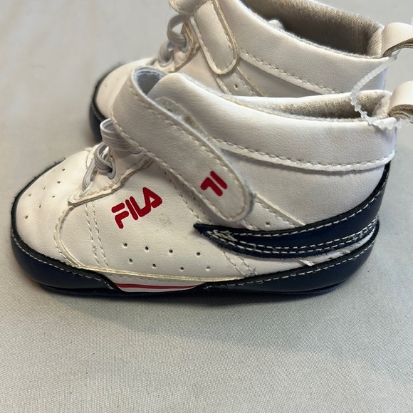 Fila White and Black High-Top baby Sneakers with Velcro Closure - Picture 6 of 8